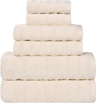 Superior Zuma Zero Twist Cotton Medium Weight Soft Absorbent 6Pc Towel Set