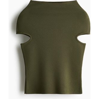 H&M Turtleneck Top in Dark Khaki Green at Nordstrom, Size X-Small