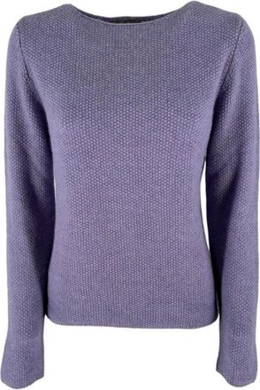 La Fileria Maglia Girocollo Melange - Dames - Ronde hals truien - Paars - S - Leer - Truien & Vesten