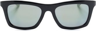 Gucci rectangle-frame sunglasses - unisex - Acetate/Acrylic - 54 - Black
