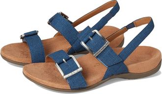 Vionic Reese Slingbacks Womens Sandals Denim Blue Synthetic Fabric : 8.5 M, Leather