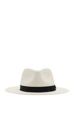 Mango Natural Fiber Fedora in White at Nordstrom