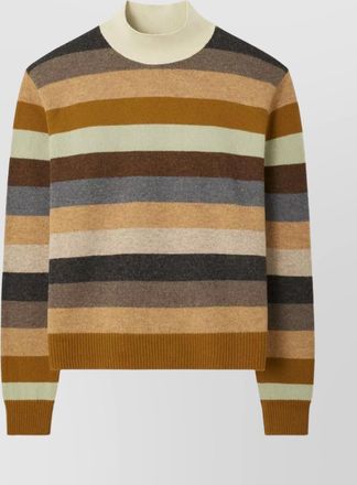 Tory Burch merino wool striped turtleneck jumper