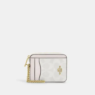 Coach Zip Card Case In Signature Canvas