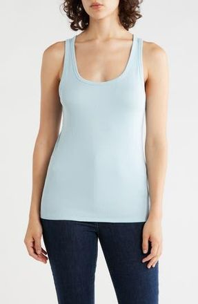 Eileen Fisher Slim Fit Scoop Neck Stretch Cotton Tank in Pale Sky at Nordstrom Rack, Size Xx-Small