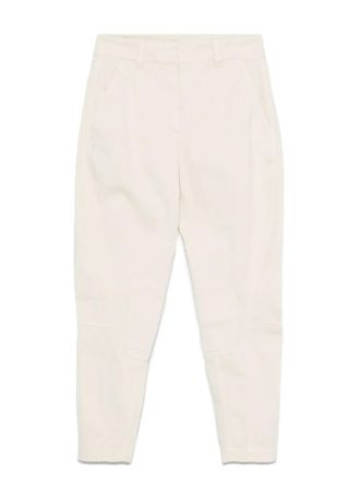 Brunello Cucinelli panelled cotton trousers - White