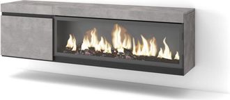 Skraut Home Skraut Home - Mueble Tv, Televisi&oacute;n, Muebles De Sal&oacute;n, Almacenaje, 160, Para Tv Hasta 65, Chimenea El&eacute;ctrica Xxl, Colgado, Suspendido, Estilo Moderno,