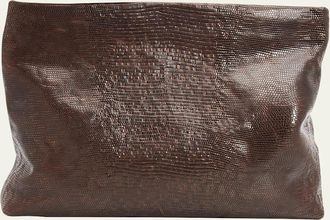 Nili Lotan Jerry Lizard-Embossed Leather Clutch Bag