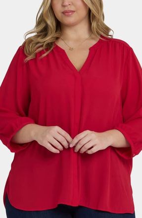 NYDJ Pintuck Top in Carnelian at Nordstrom, Size 1X