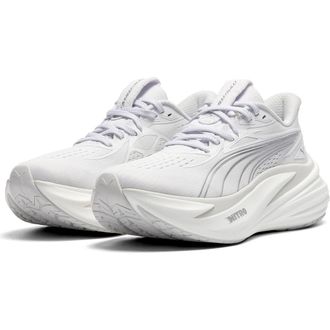 Puma MagMax NITRO 2 Running Shoe in Puma White/Puma Silver at Nordstrom, Size 6.5