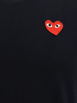 Comme Des Gar&ccedil;ons Red Heart Patch T-Shirt - Black