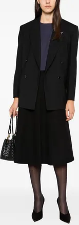 Susanne Bommer Wool A-Line Midi Skirt - Black