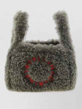 Stella McCartney stella logo shearling effect tote bag