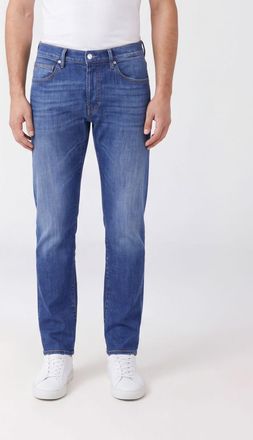 Nine In The Morning Jeans straight fit in denim stretch a vita media con cinque tasche