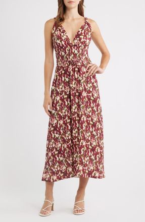 Rails Marciana Smocked Waist Maxi Sundress in Cardinal Floral at Nordstrom, Size Xx-Large