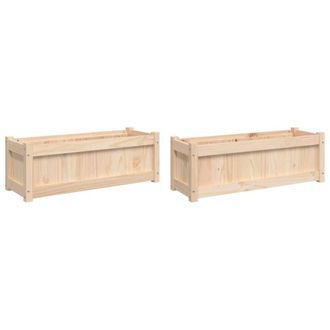 Berkfield Home Garden Planters 2 pcs Solid Wood Pine in Natural