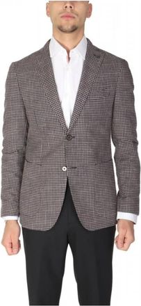Michael Kors Patterned Blazer - Heren - Blazers - Bruin - M - Leer - Jassen