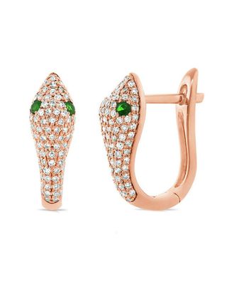 Sabrina Designs 14K Rose Gold 0.60 Ct. Tw. Diamond & Tsavorite Snake Earrings