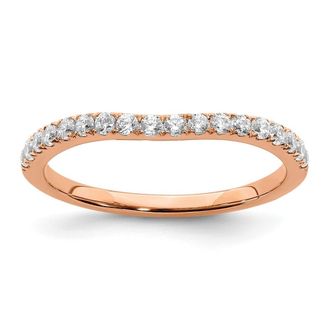 Diamond2Deal 14k Rose Gold Lab Grown Diamond Wedding Band Ring 0.33Ct Clarity- VS Color- G-H