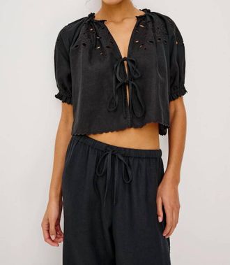Rails Lizbeth Floral Eyelet Top In Black