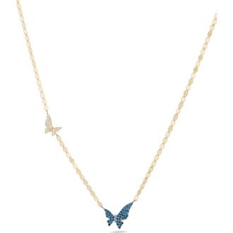 Lana Jewelry 14K Gold White & Blue Diamond Pendant Necklace in Yellow Gold at Nordstrom