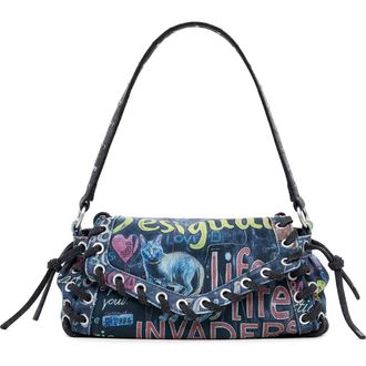 Desigual Denim Lace-Up Shoulder Bag in Multi at Nordstrom