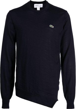 Comme Des Garçons logo-patch wool jumper - men - Wool - M - Blue