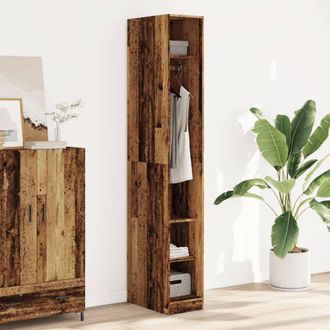 Berkfield Home Wardrobe Old Wood 30x50x200 cm Engineered Wood in Brown | Size: 30 x 50 x 200 cm