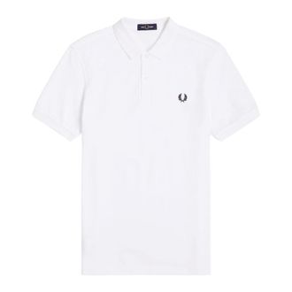 Fred Perry Polo Shirts, male, White, Size: 2XL Plain Polo Shirt