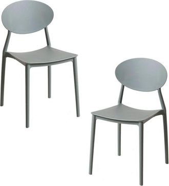 Regalos Miguel Packs Sillas Jard&iacute;n - Pack 2 Sillas But&aacute;n - Gris Oscuro