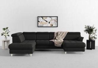 Sit&more Wohnlandschaft »Marano U-Form« inklusive Kopfteilverstellung, wahlweise mit Bettfunktion, Bettkasten