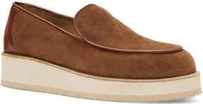 Aquatalia Honnete Water Resistant Platform Flat in Cognac Suede at Nordstrom Rack, Size 10.5