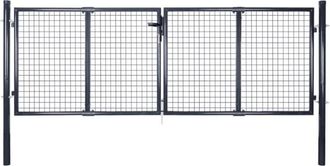vidaXL Vidaxl - Cancello per Giardino Rete in Acciaio Zincato 289x100 cm Grigio