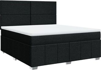 vidaXL Vidaxl - Cama Box Spring Con Colch&oacute;n Tela Negro 180x200 Cm