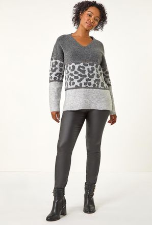 Roman Animal Colourblock Stretch Jumper