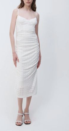 Jonathan Simkhai Moira Broderie Anglaise Jersey Bustier Dress In White