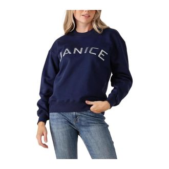 Janice Hoodies & sweatvesten, Dames, Blauw, XL, Wol, Navy Blue Andy Sweater