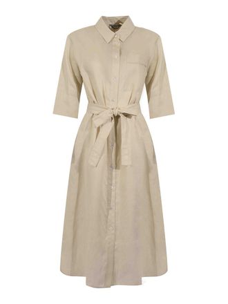 Maison Margiela Mmltabella Shirt Dress In Milk Linen