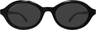 Gucci Ovale Zonnebril - Dames - Zonnebrillen - Zwart - 51 MM - Accessoires