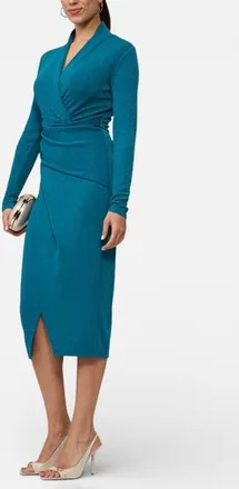 Rachel Roy Bret Wrap Front Midi Dress in Dark Teal at Nordstrom, Size Xx-Large