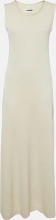 Jil Sander White Stretch Crepe Sleeveless Maxi Dress