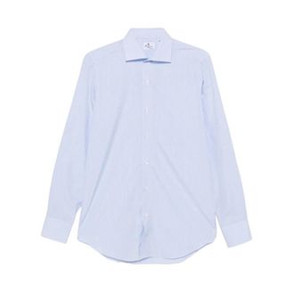 Finamore Formal Shirts, male, Blue, Size: 2XL Shirt 170.2