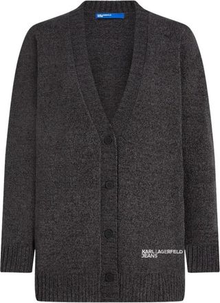 Karl Lagerfeld KLJ Oversized Cardi - Dames - Vesten - Grijs - M - Katoen - Truien & Vesten