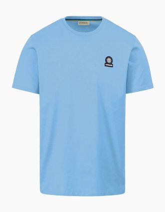Sandbanks Mens Sandbanks Mercerised Badge T-Shirt S1-26 Dusty Blue - Size: 46
