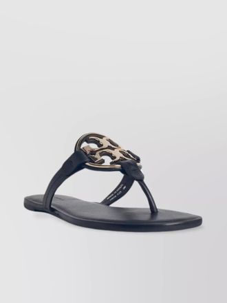 Tory Burch flat sole leather sandals pav&eacute;