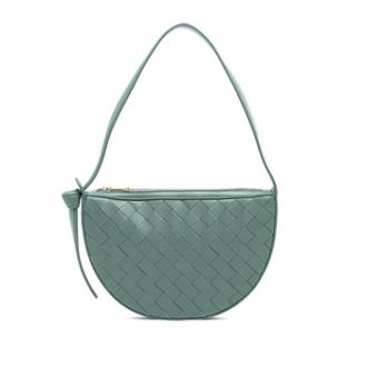 Bottega Veneta Pre-owned Shoulder Bags, female, Green, Size: ONE SIZE Pre-owned Woven Leather Shoulder Bag