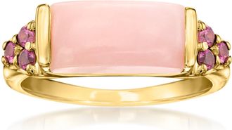 Ross-Simons Pink Opal and Rhodolite Garnet Ring in 18kt Gold Over Sterling