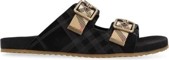 Burberry Plaid Buckle Slide Sandalen - Heren - Sandalen - Zwart - 40 EU - Schoenen