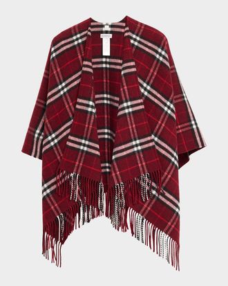Burberry Charlotte Check Wool Cashmere Cape
