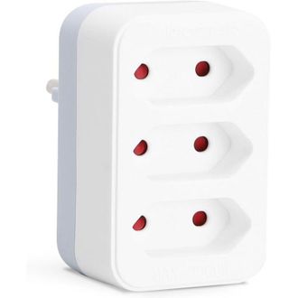 OEM Regleta Para Enchufes Europeos, Adaptador De 3 Tomas, 3 Enchufes Europeos, Bloqueo De Seguridad Infantil, 2300 W, Blanco -crezuo